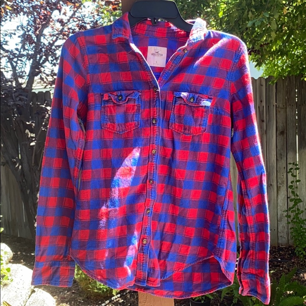 Red & Blue Hollister Plaid Shirt